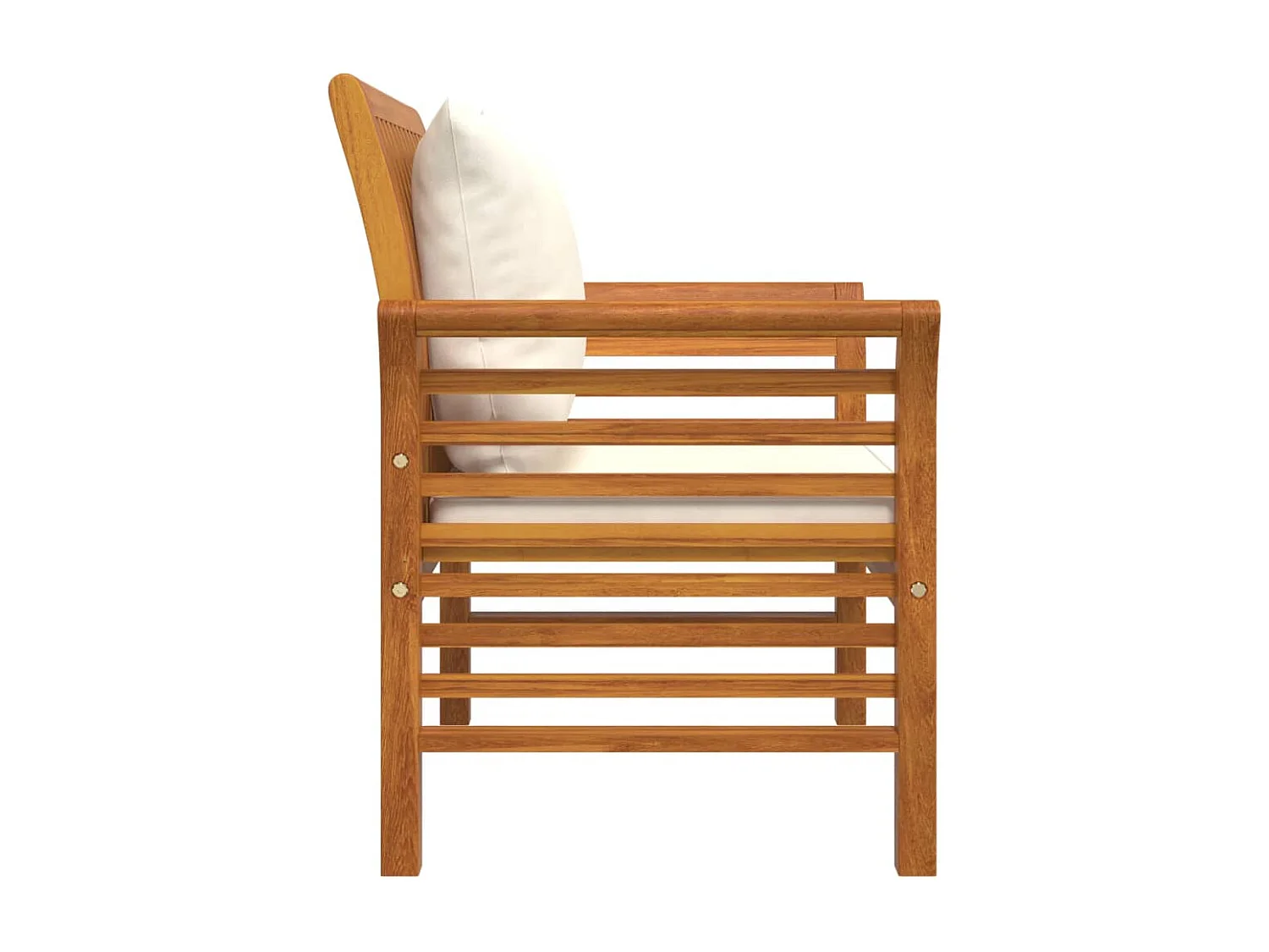 Sillones con cojines blanco crema 2 uds madera maciza de acacia