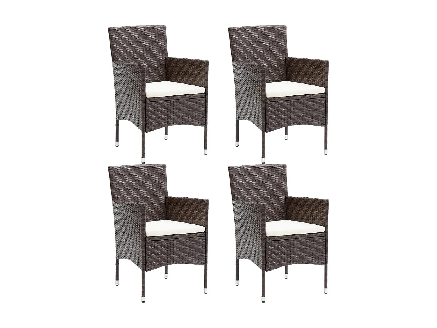 Garten-Essstühle 4 Stk. Poly Rattan Braun