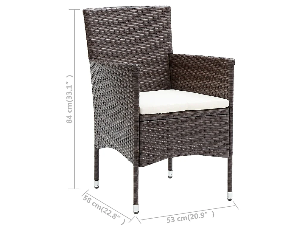 Garten-Essstühle 4 Stk. Poly Rattan Braun