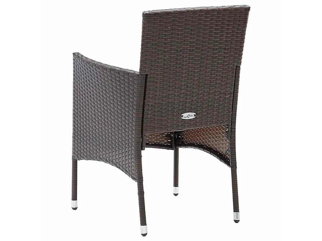 Chaises à manger de jardin lot de 4 Résine tressée Marron