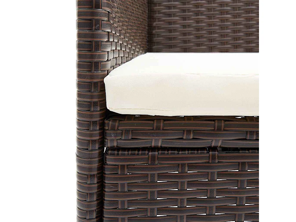 Chaises à manger de jardin lot de 4 Résine tressée Marron