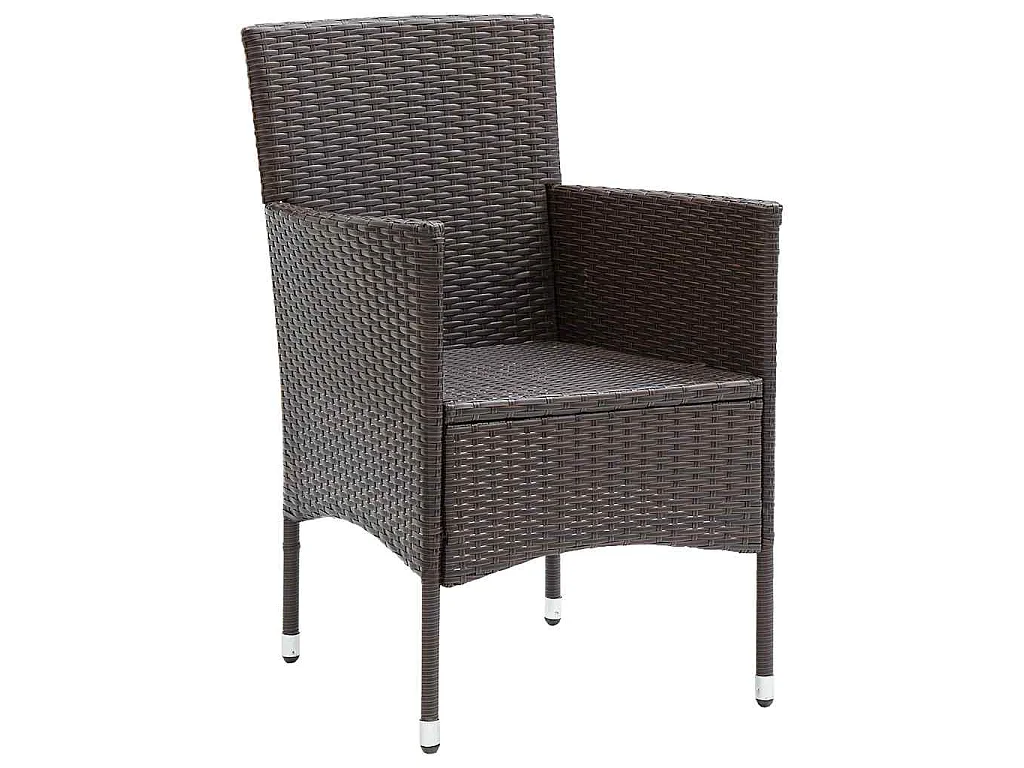 Chaises à manger de jardin lot de 4 Résine tressée Marron