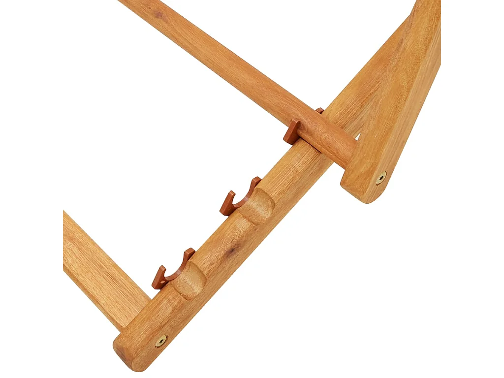 Chaise pliable de plage bois d'eucalyptus et tissu noir