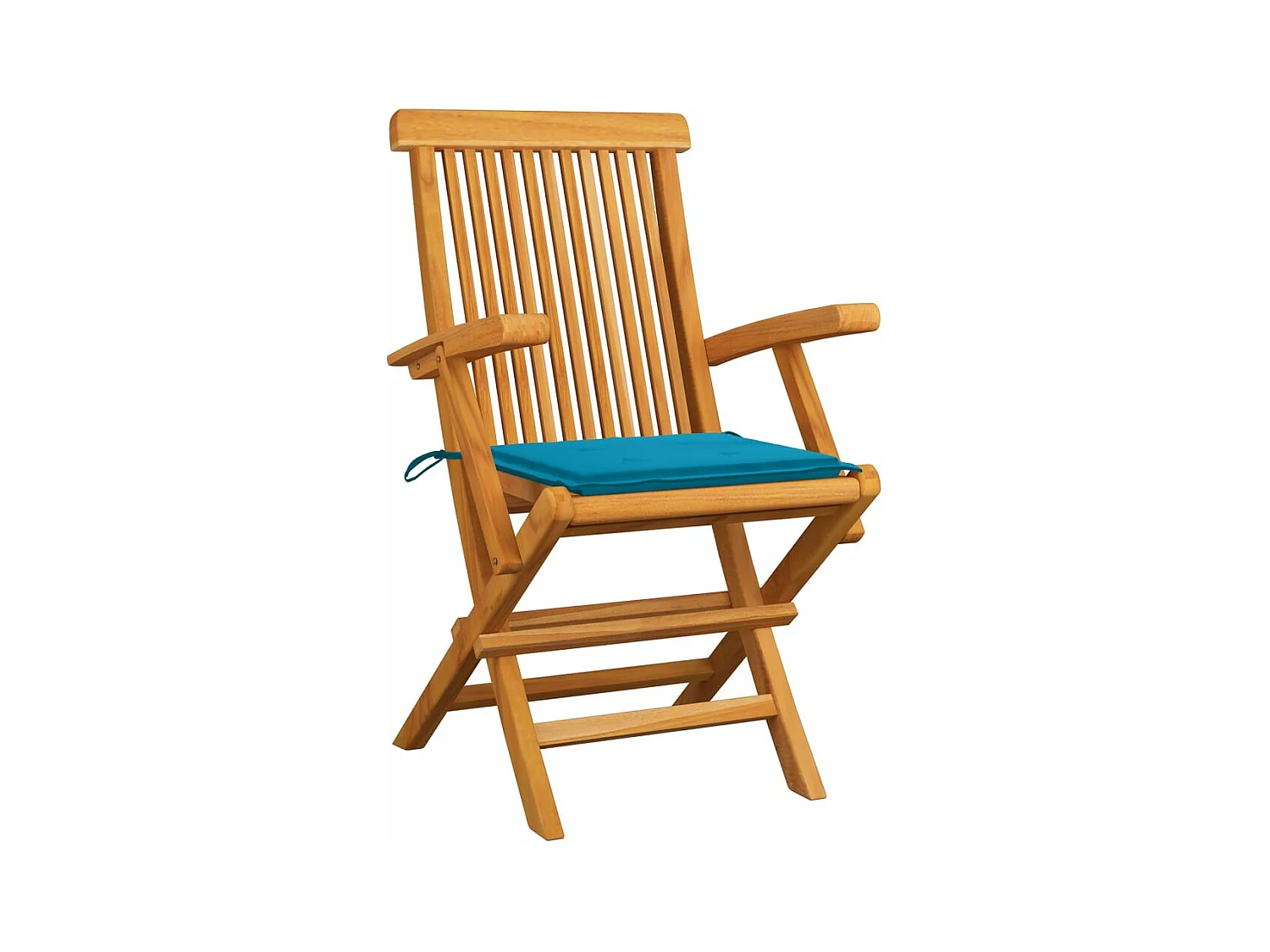 Sedie da Giardino con Cuscini Blu 8 pz Legno Massello di Teak