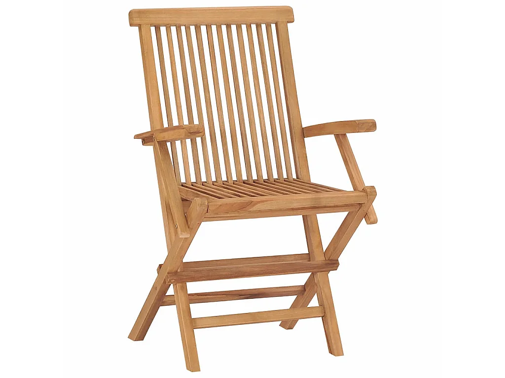 Chaises pliantes avec coussins bleus, 2 pièces, en teck massif