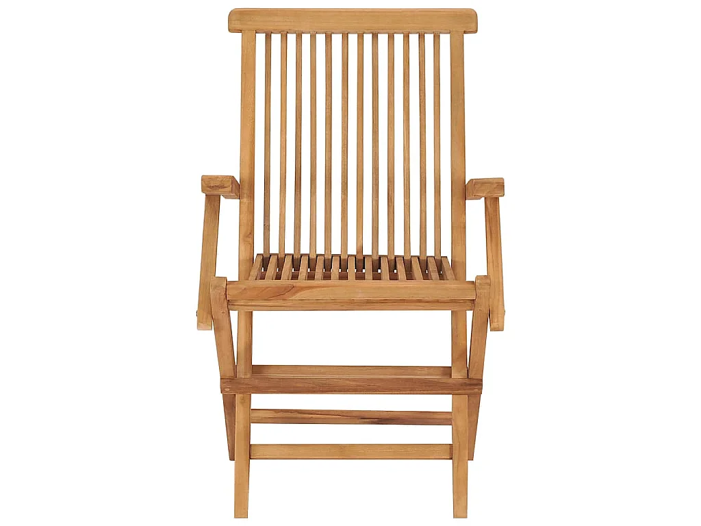 Chaises pliantes avec coussins bleus, 2 pièces, en teck massif