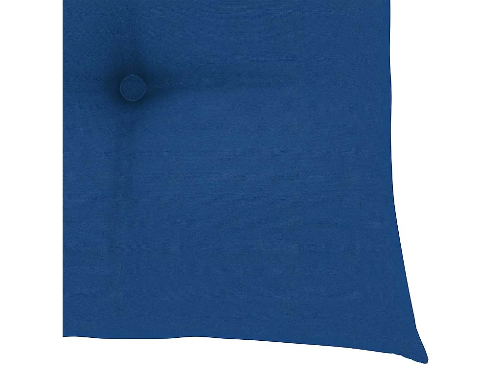 Chaises pliantes avec coussins bleus, 2 pièces, en teck massif