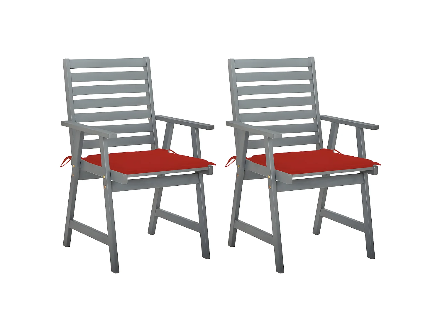 Sillas de comedor jardín 2 uds madera maciza acacia con cojines