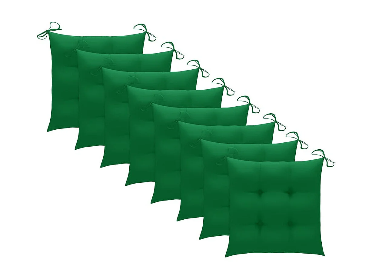 Cadeiras de exterior dobráveis 8pcs c/ almofadões acácia maciça