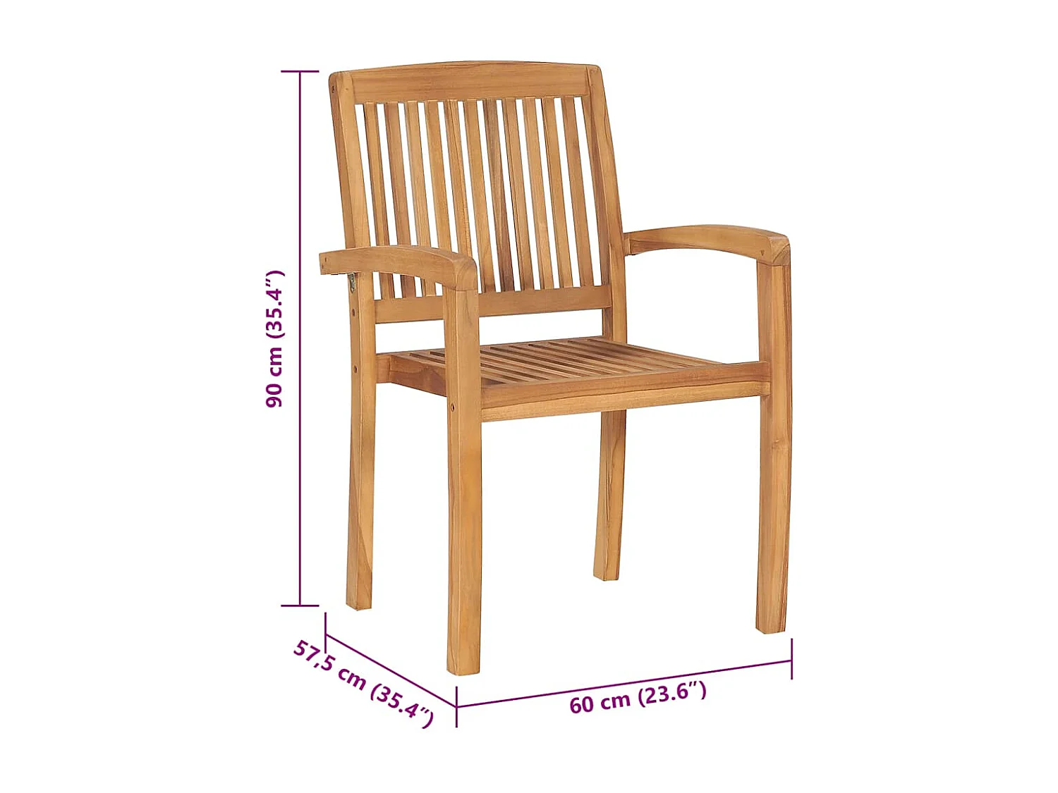 Cadeiras de jardim empiháveis c/ almofadões 8 pcs teca maciça