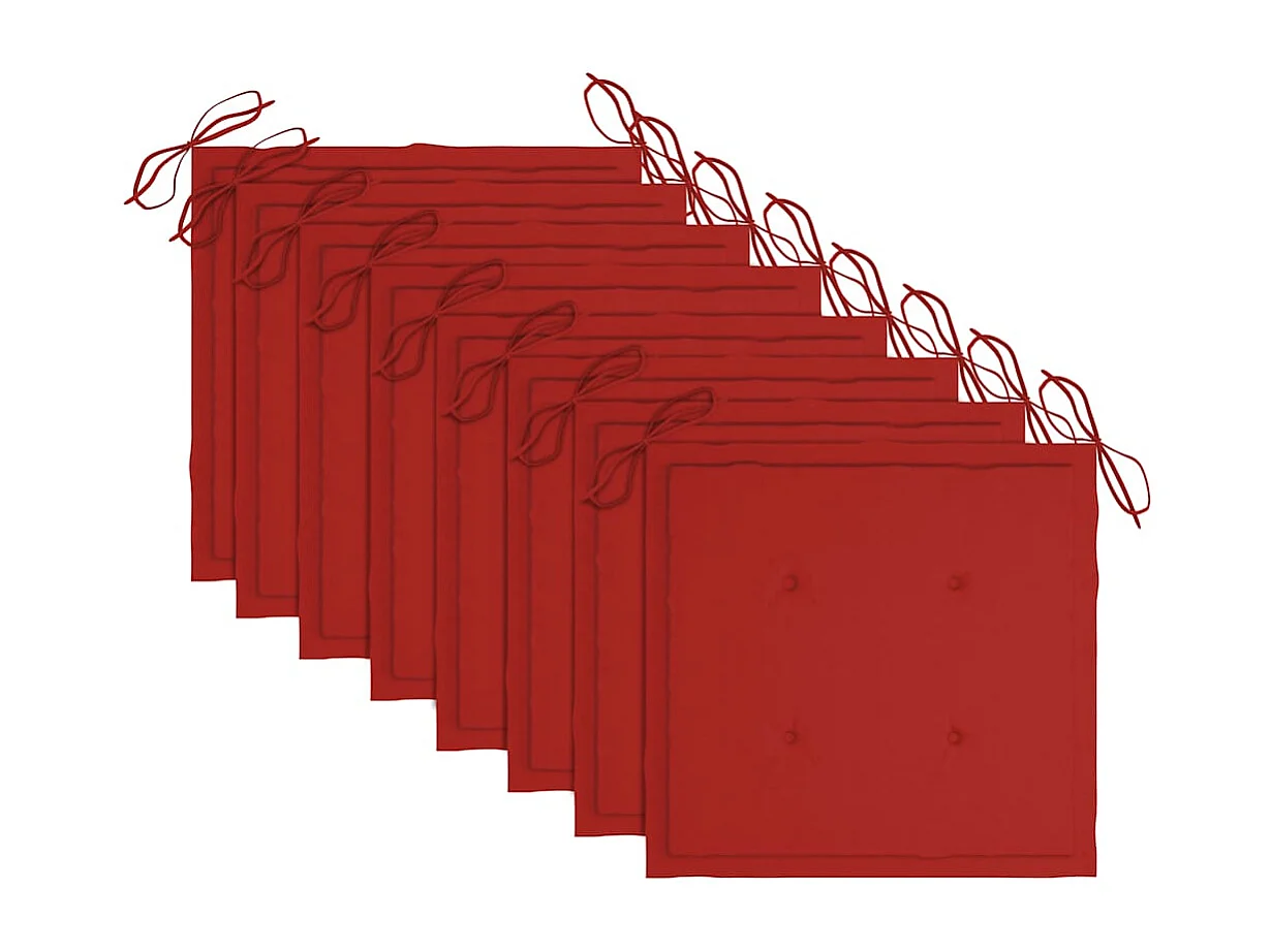 Cadeiras de jardim empiháveis c/ almofadões 8 pcs teca maciça