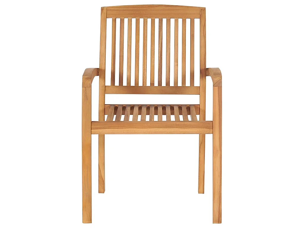 Cadeiras de jardim empiháveis c/ almofadões 8 pcs teca maciça