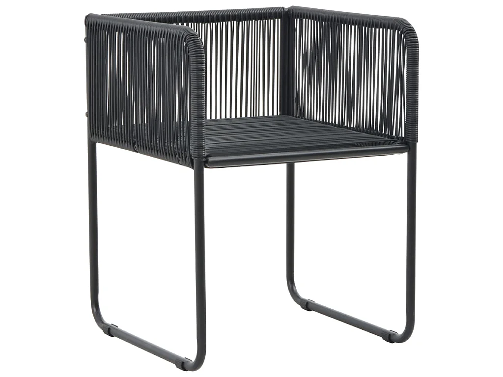 Sedie da Esterni 6 pz con Cuscini in Polyrattan Nere