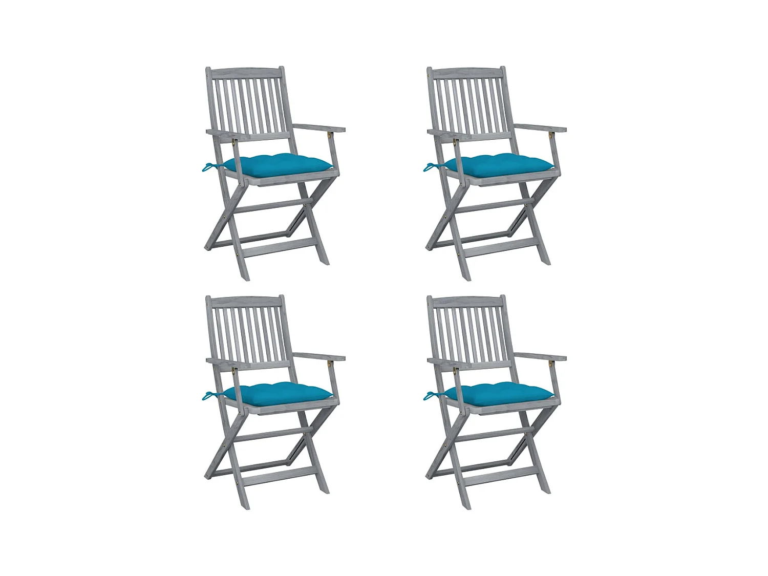 Klappbare Gartenstühle 4 Stk. mit Kissen Massivholz Akazie