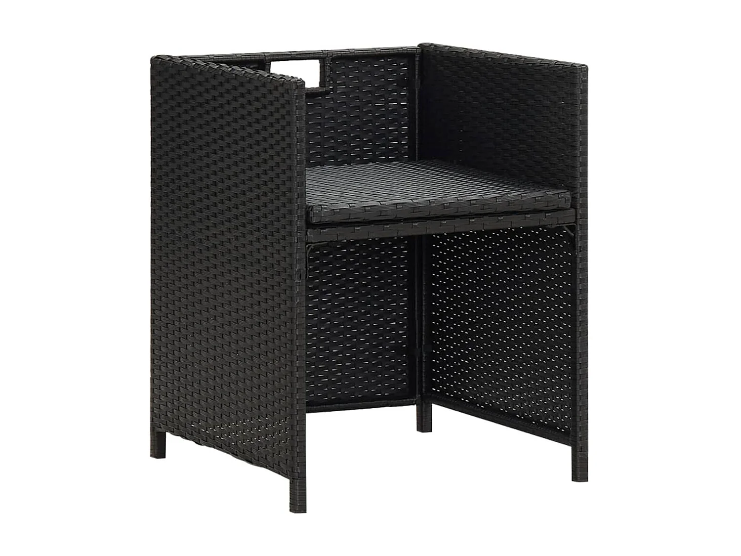 Cadeiras de jardim 2 pcs c/ almofadões, almofadas vime PE preto