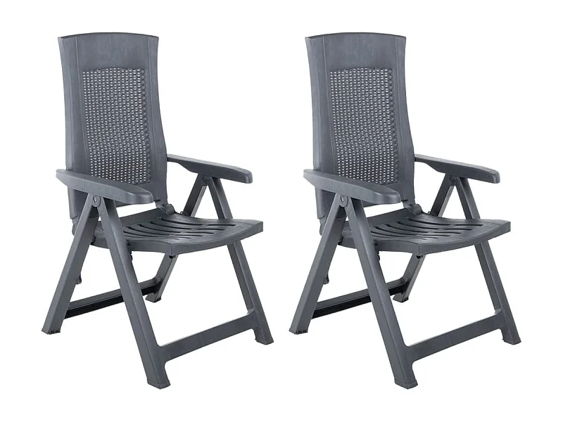 Verstellbare Gartenstühle 2 Stk. Kunststoff Anthrazit