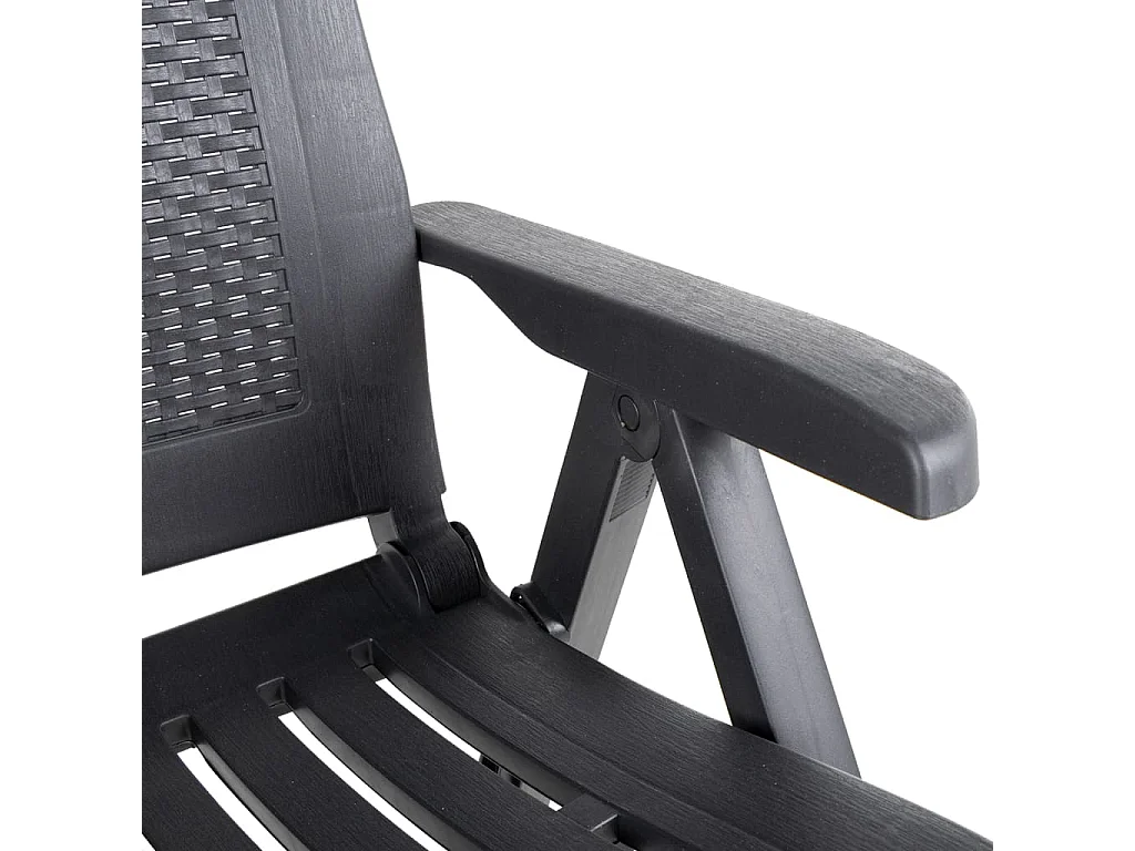 Chaises inclinables de jardin lot de 2 Plastique Anthracite