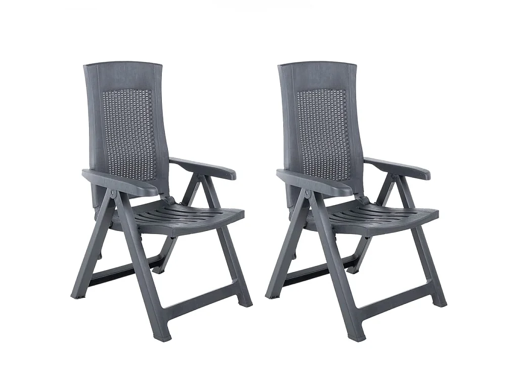 Verstellbare Gartenstühle 2 Stk. Kunststoff Anthrazit