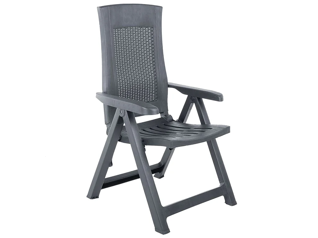 Verstellbare Gartenstühle 2 Stk. Kunststoff Anthrazit