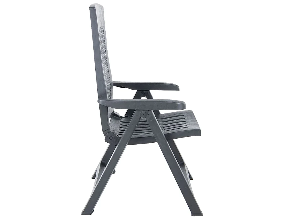 Verstellbare Gartenstühle 2 Stk. Kunststoff Anthrazit