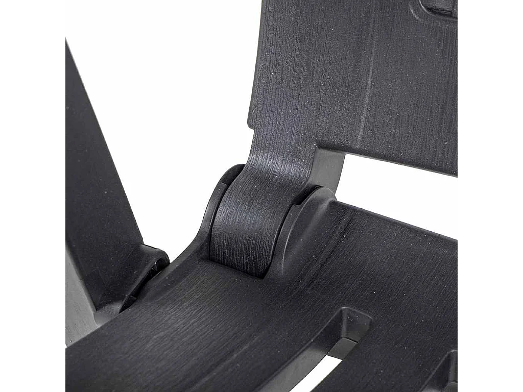 2 Stück verstellbare Klappstühle aus Kunststoff, anthrazit