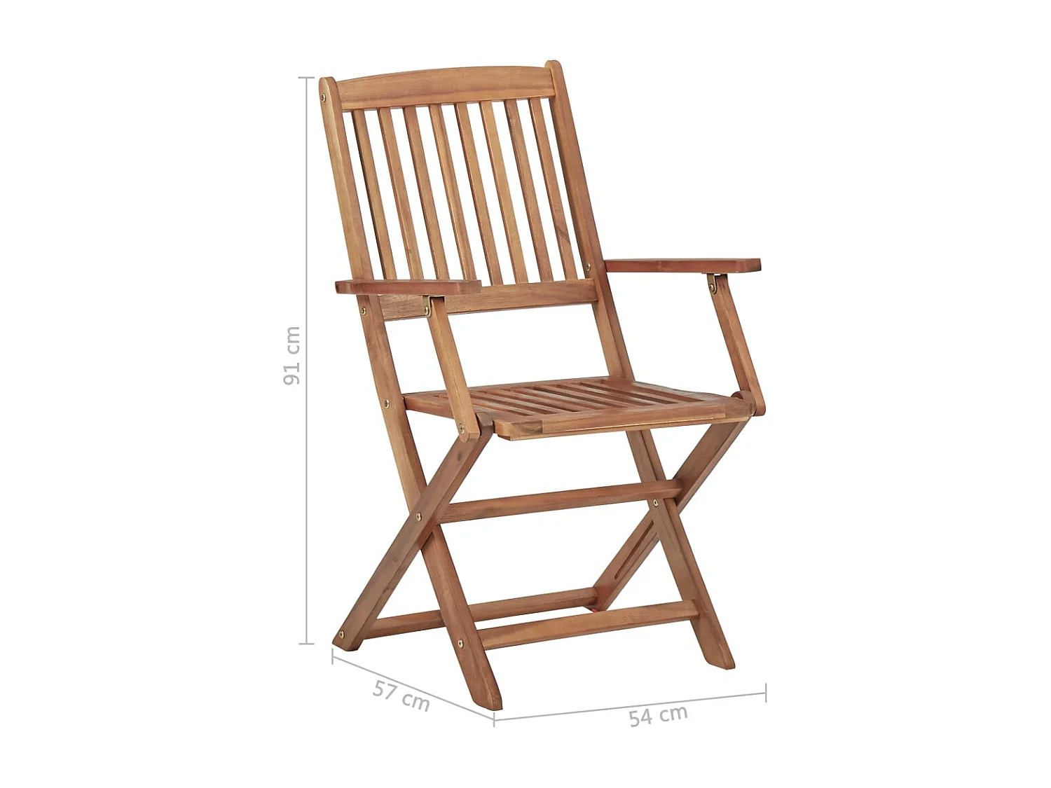 Chaises pliables de jardin lot de 6 avec coussins Bois d'acacia