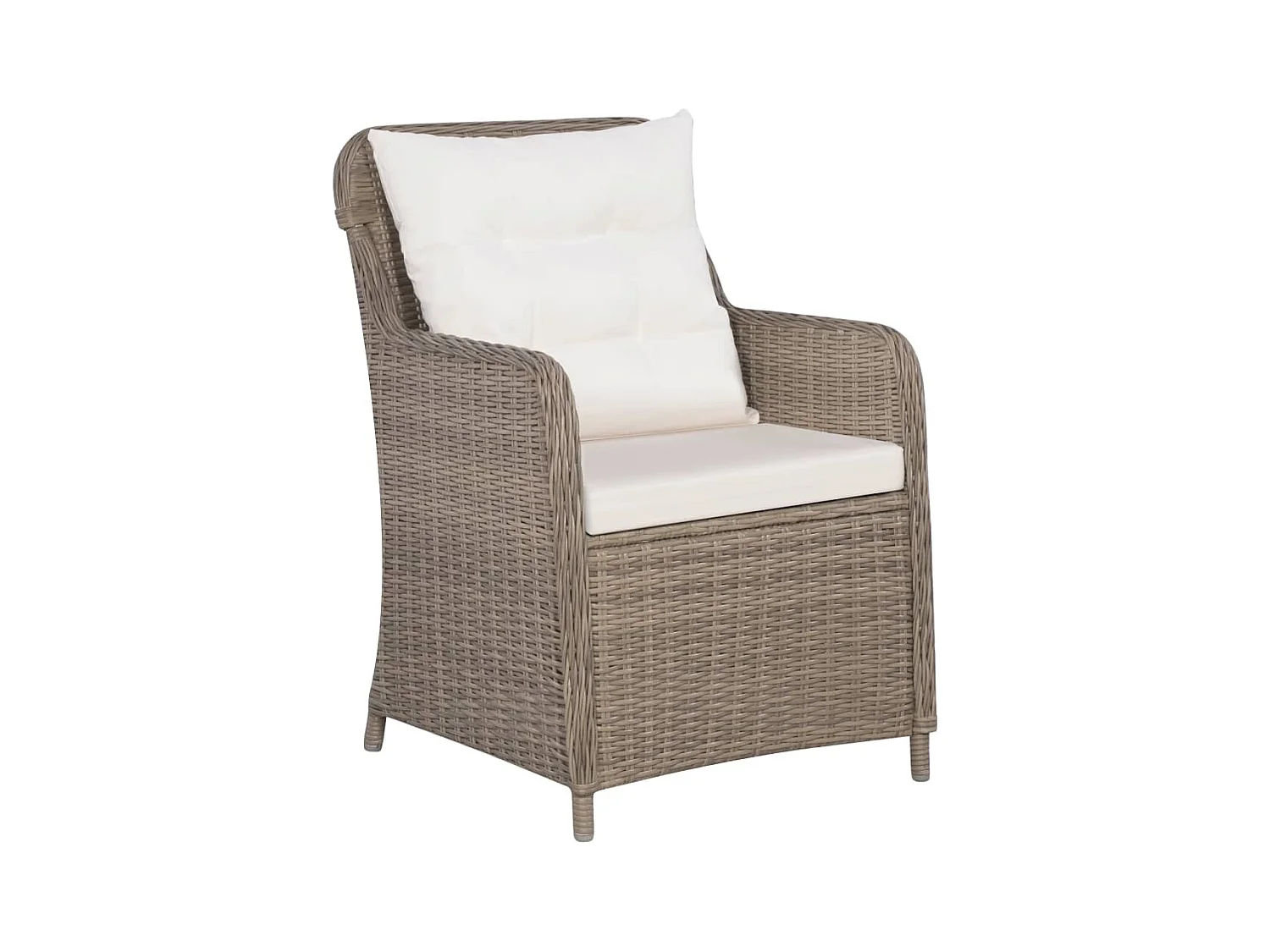 Gartenstühle mit Polstern 2 Stk. Poly Rattan Braun