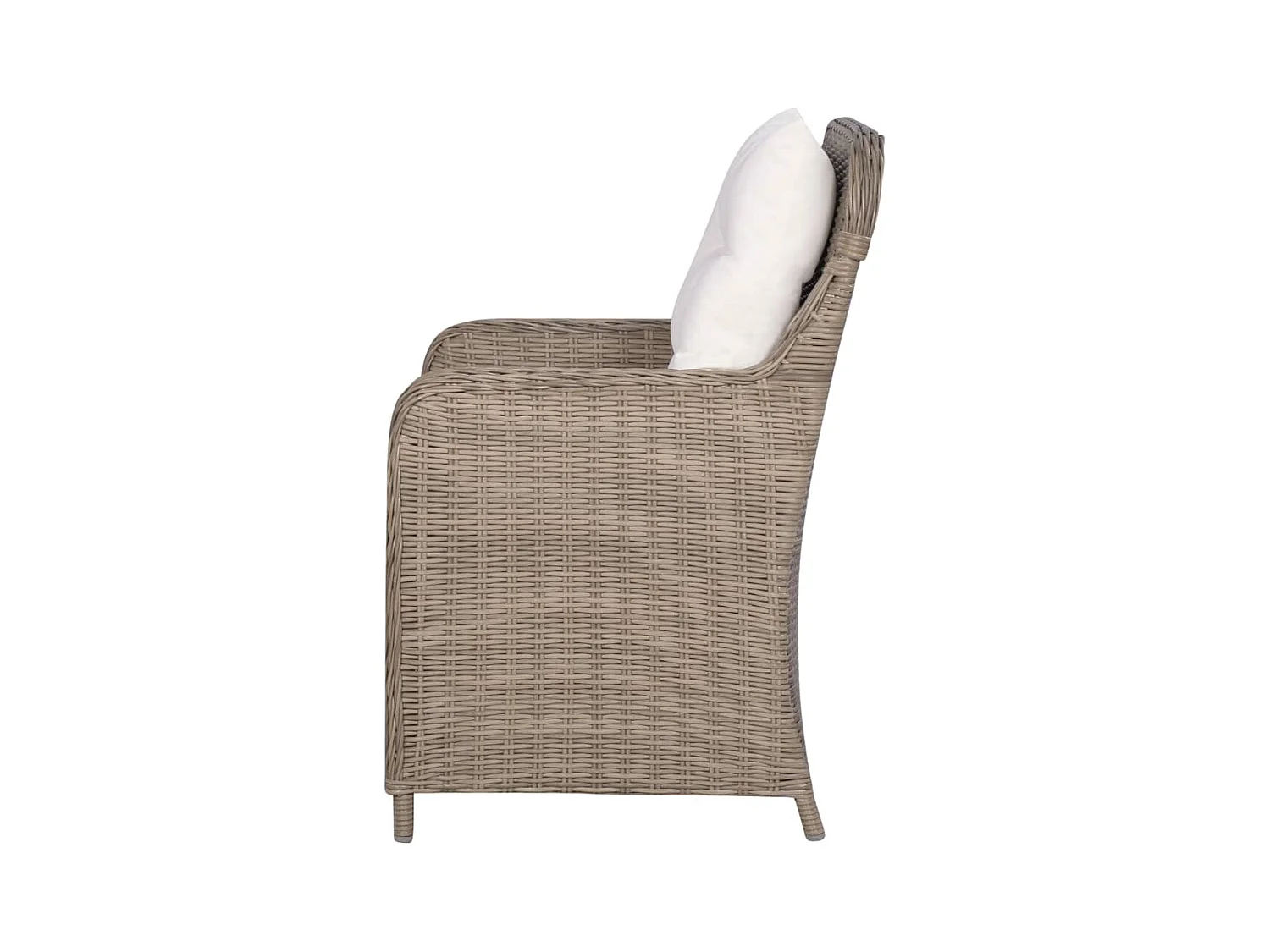 Tuinstoelen 2 st met kussens poly rattan bruin