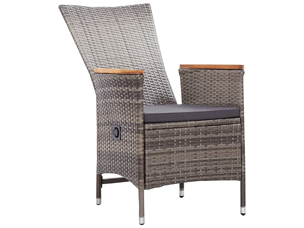 Gartenstühle 2 Stk. mit Auflagen Poly Rattan Grau
