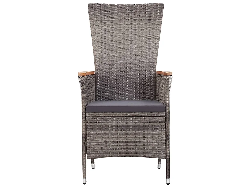 Gartenstühle 2 Stk. mit Auflagen Poly Rattan Grau