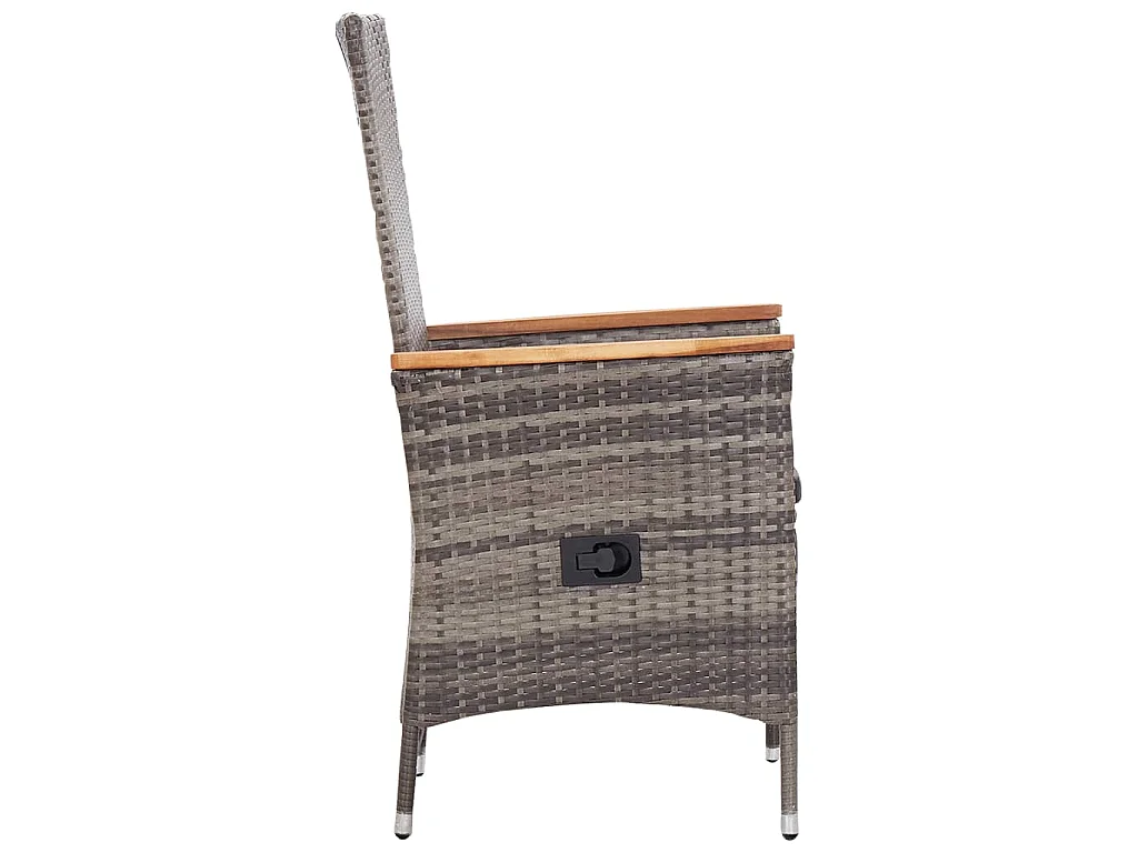 Gartenstühle 2 Stk. mit Auflagen Poly Rattan Grau