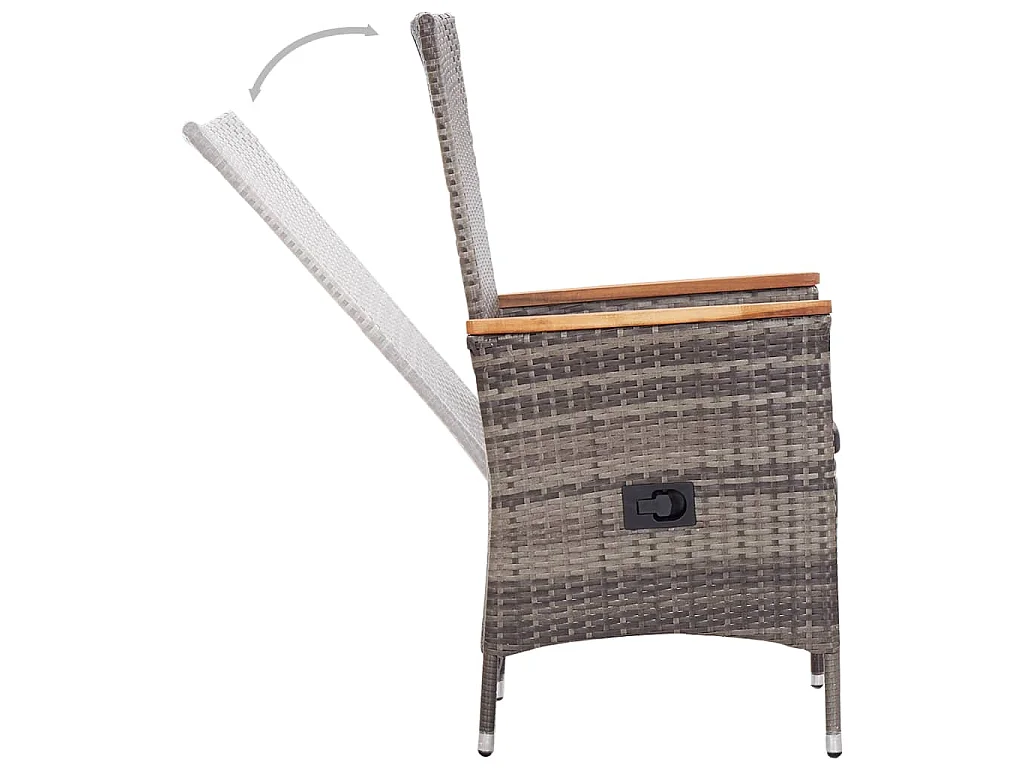 Gartenstühle 2 Stk. mit Auflagen Poly Rattan Grau