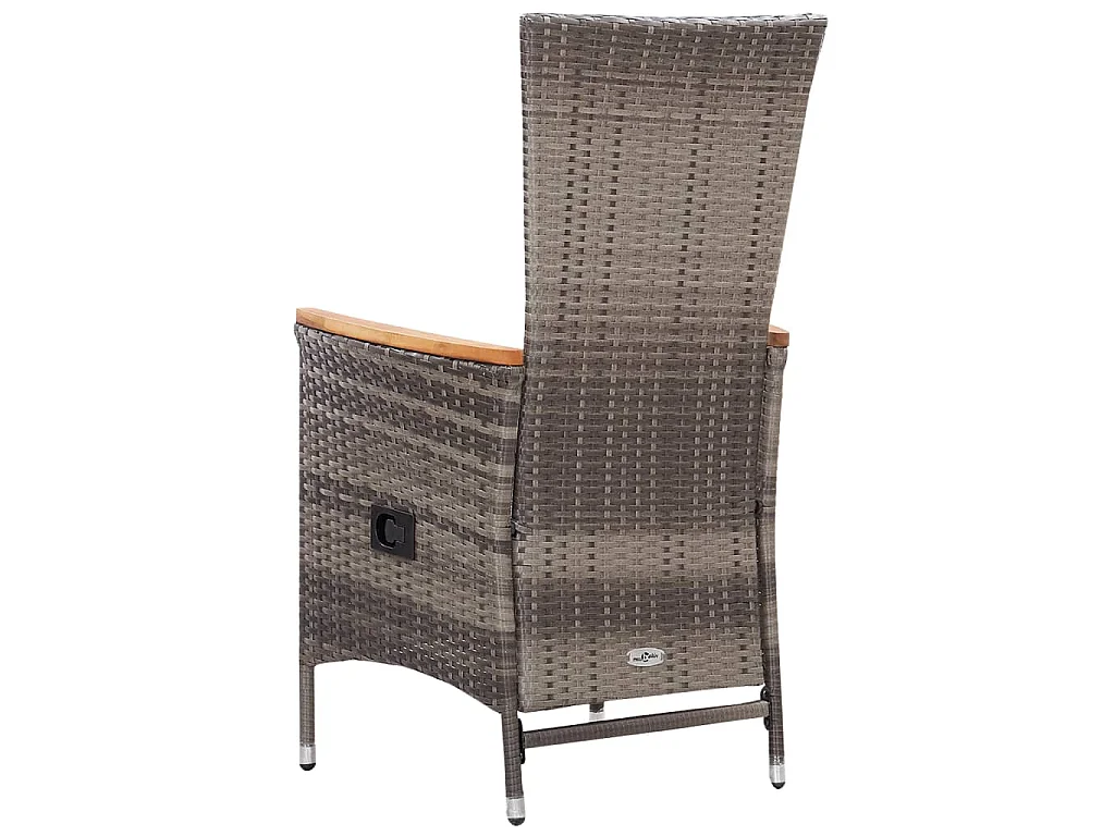 Gartenstühle 2 Stk. mit Auflagen Poly Rattan Grau