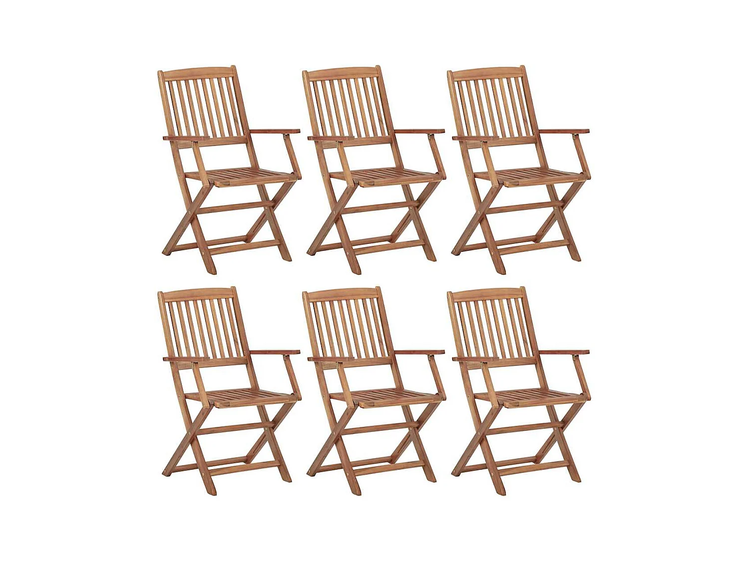 Chaises pliables de jardin 6 pcs Bois d'acacia solide