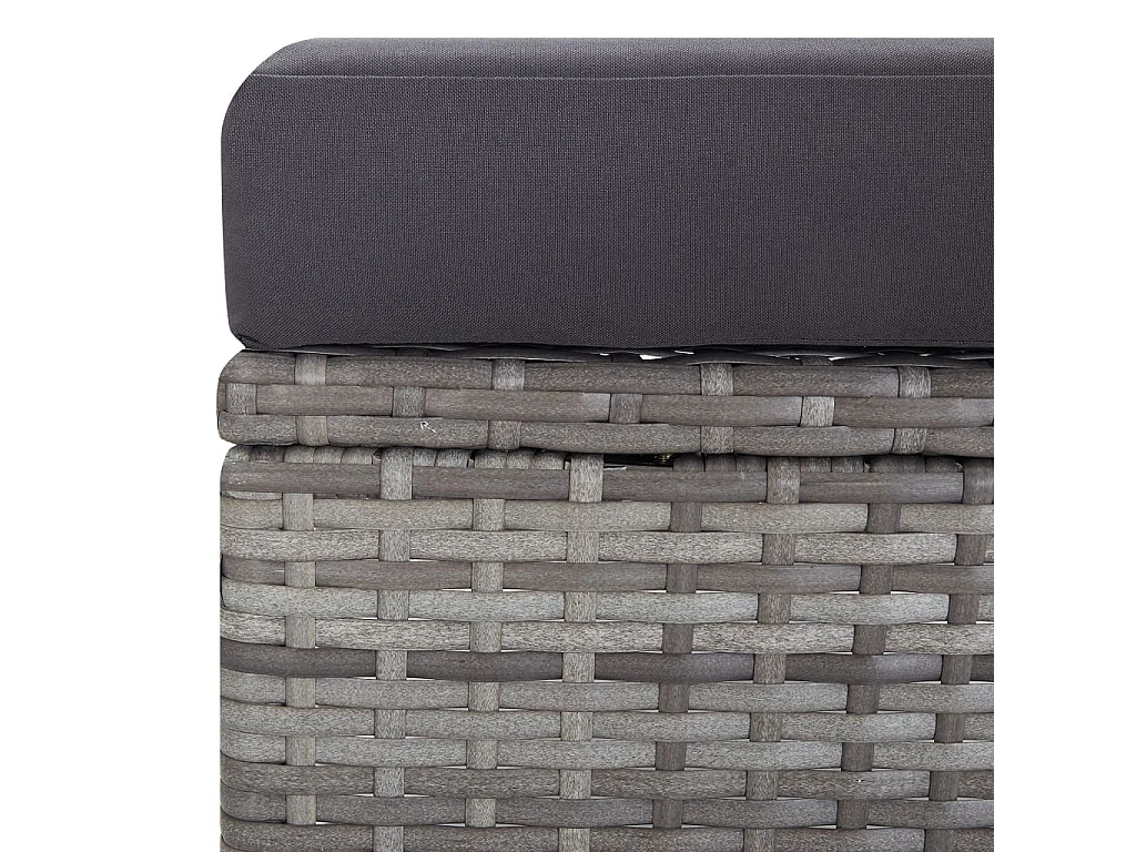 Sedia da Giardino Reclinabile con Cuscino in Polyrattan Grigio
