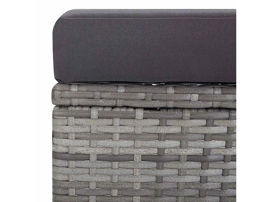 Sedia da Giardino Reclinabile con Cuscino in Polyrattan Grigio