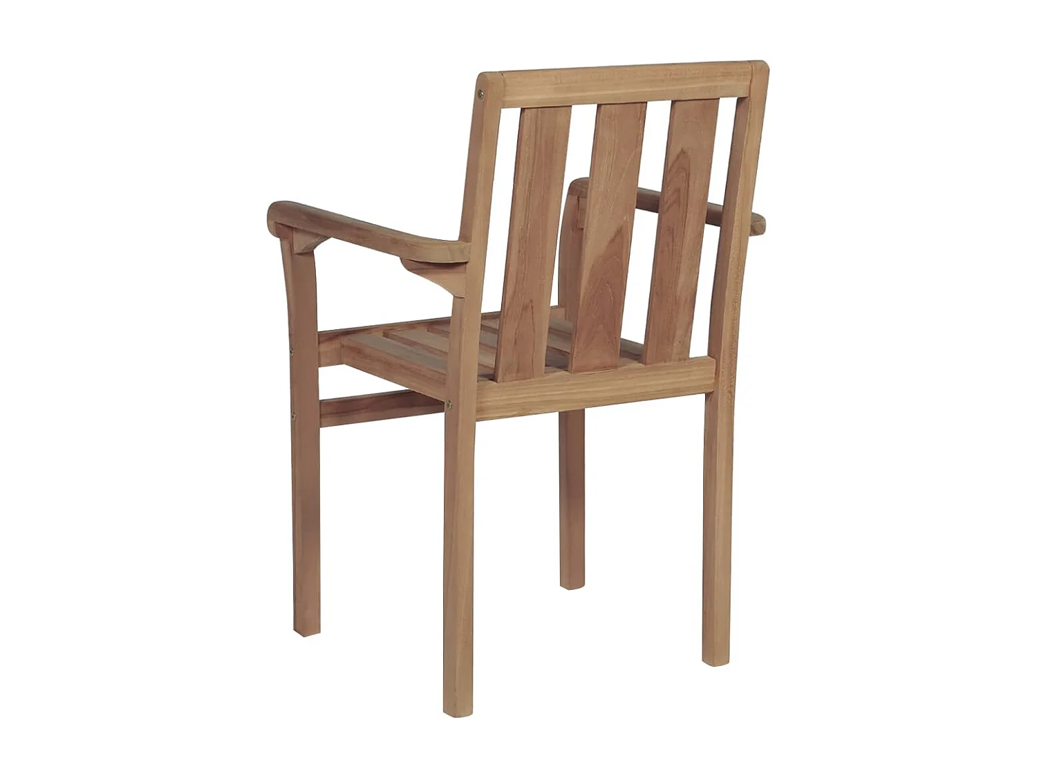 Chaises de jardin empilables avec coussins lot de 8 Teck solide