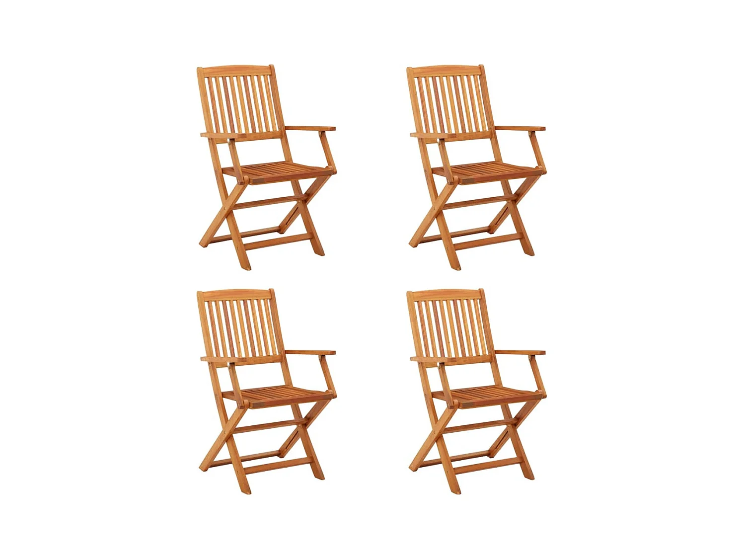 Chaises de jardin pliables lot de 4 Bois d'eucalyptus massif
