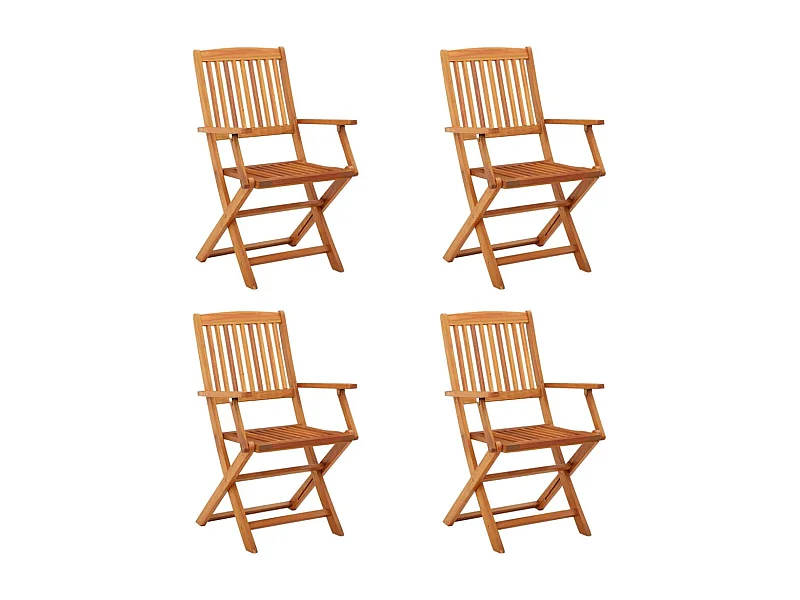 Chaises de jardin pliables lot de 4 Bois d'eucalyptus massif