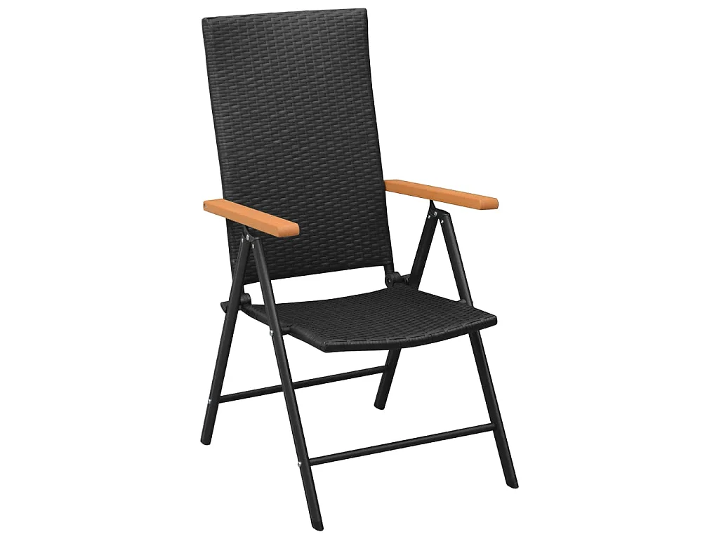 Gartenstühle 4 Stk. Poly Rattan Schwarz