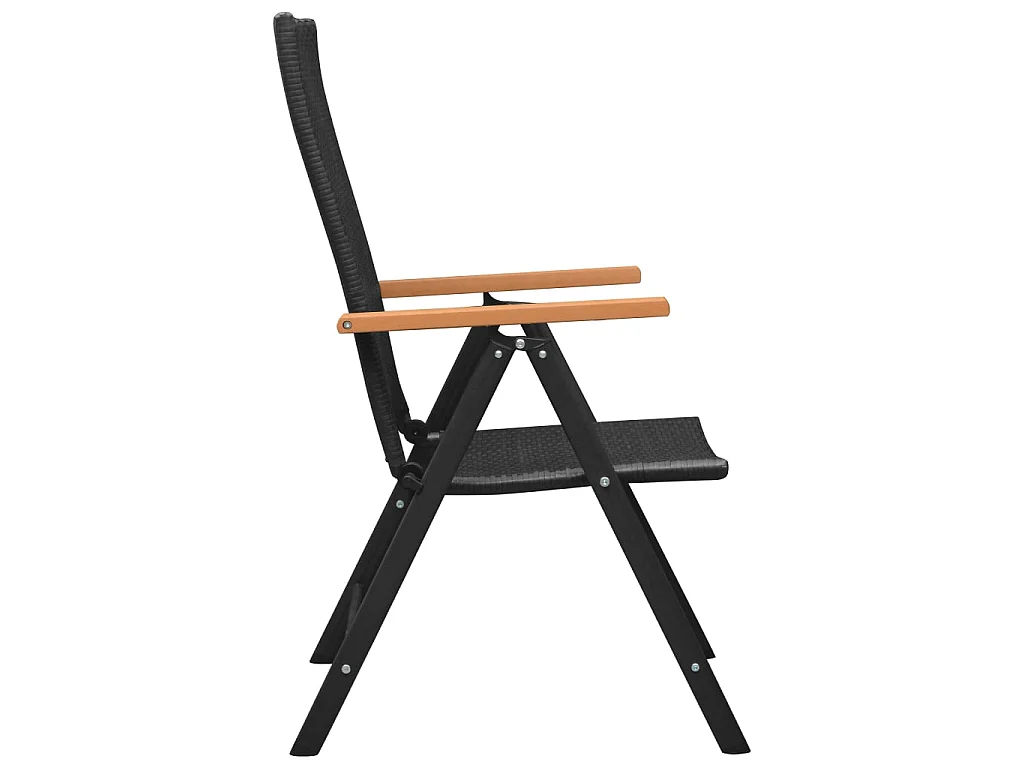 Gartenstühle 4 Stk. Poly Rattan Schwarz