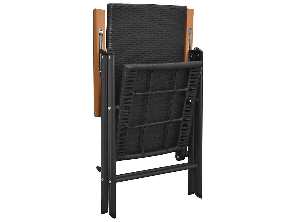 Gartenstühle 4 Stk. Poly Rattan Schwarz