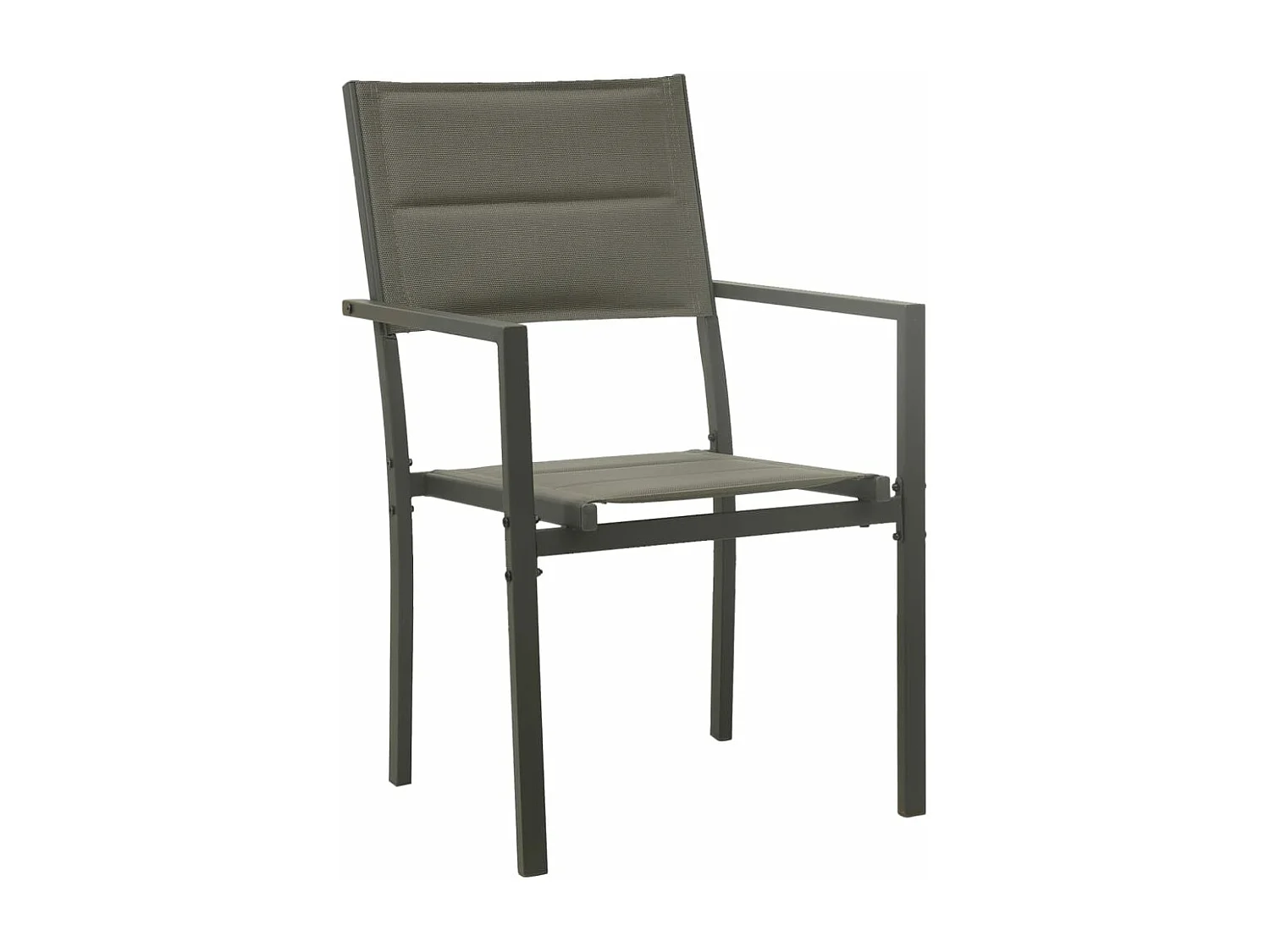 Chaises de jardin lot de 2 Textilène acier Gris et anthracite