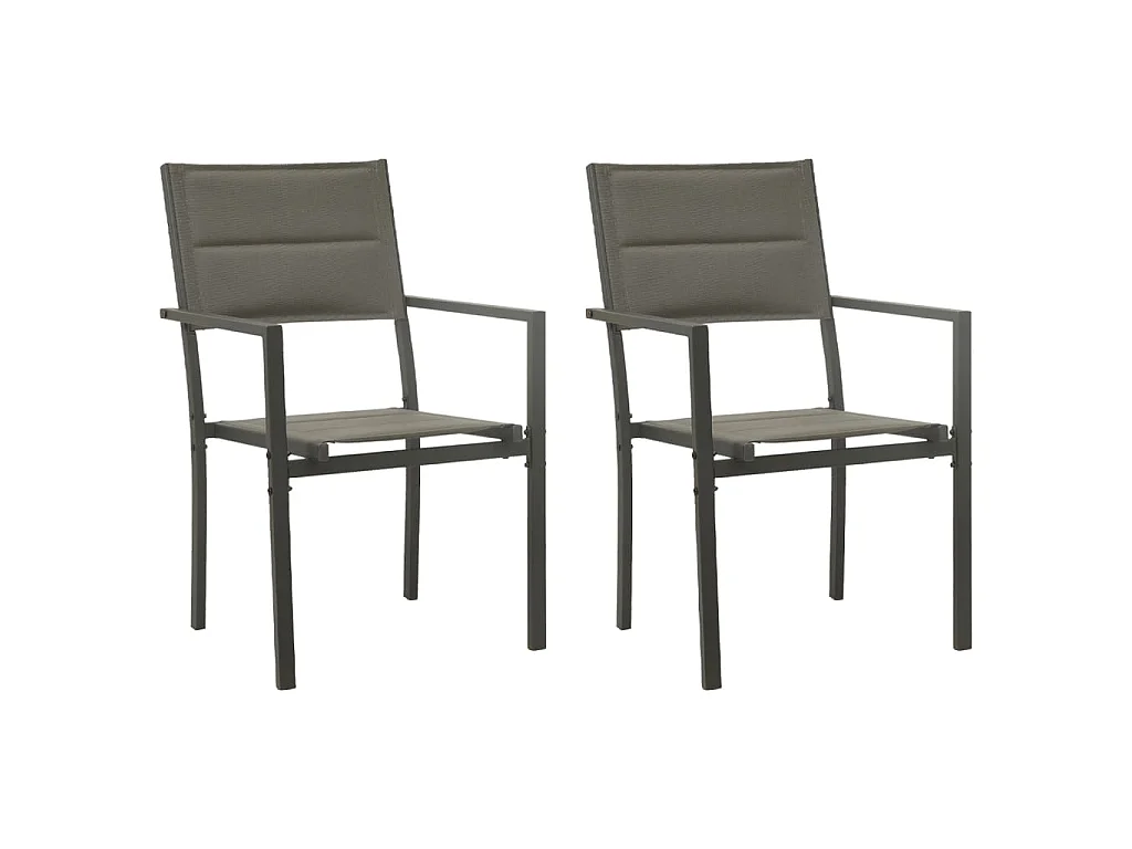 Cadeiras de jardim 2 pcs textilene e aço cinzento/antracite