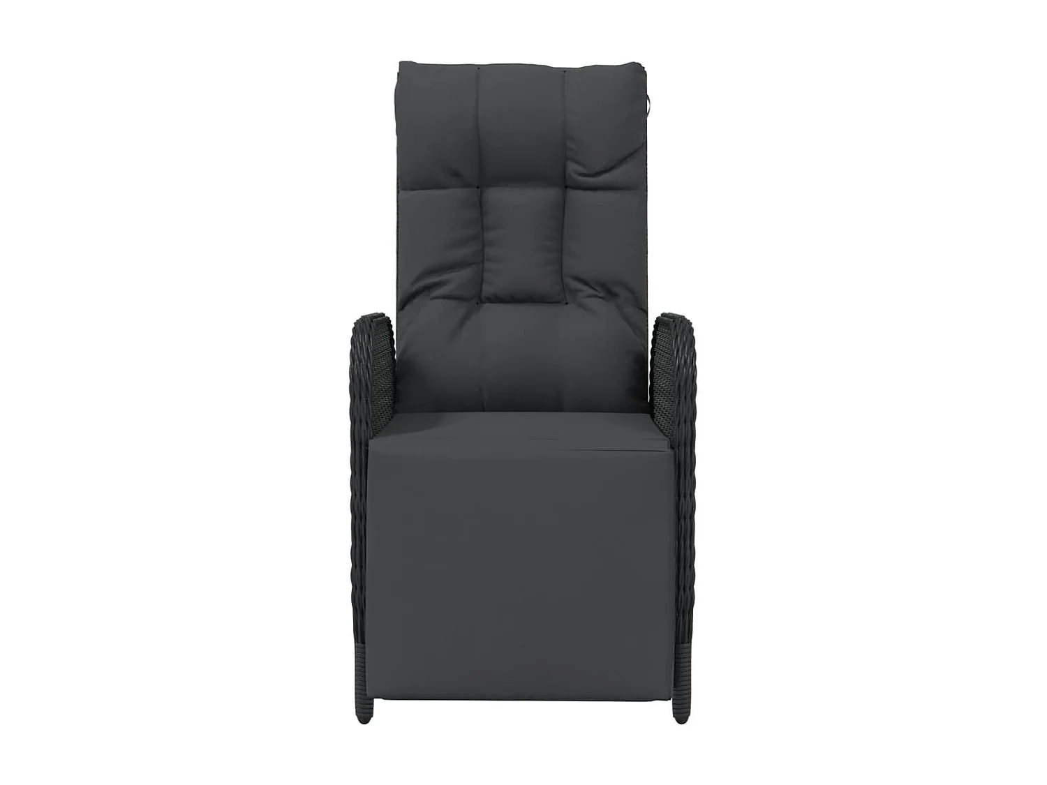 Chaises inclinables d'extérieur et coussins lot de 2 Poly rotin