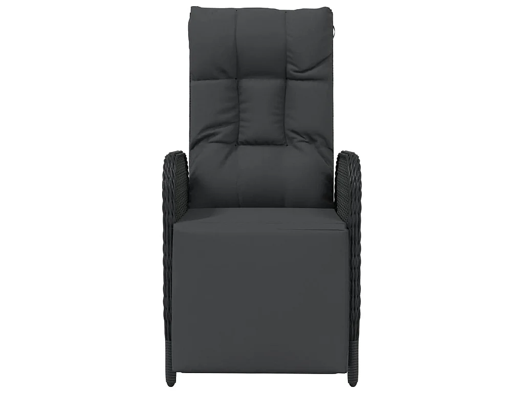 Garten-Relaxsessel mit Kissen 2 Stk. Poly Rattan Schwarz