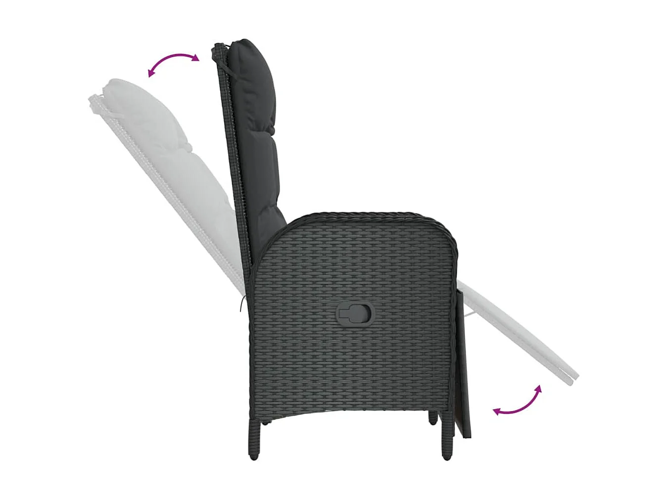 Garten-Relaxsessel mit Kissen 2 Stk. Poly Rattan Schwarz