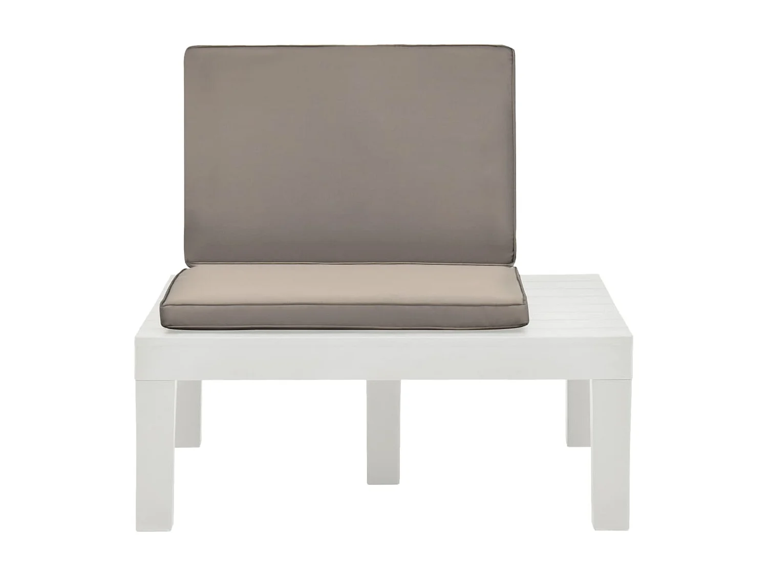 Chaise de salon de jardin avec coussin Plastique Blanc