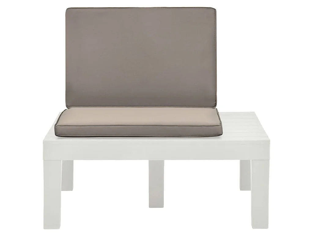 Cadeira lounge de jardim com almofadão plástico branco