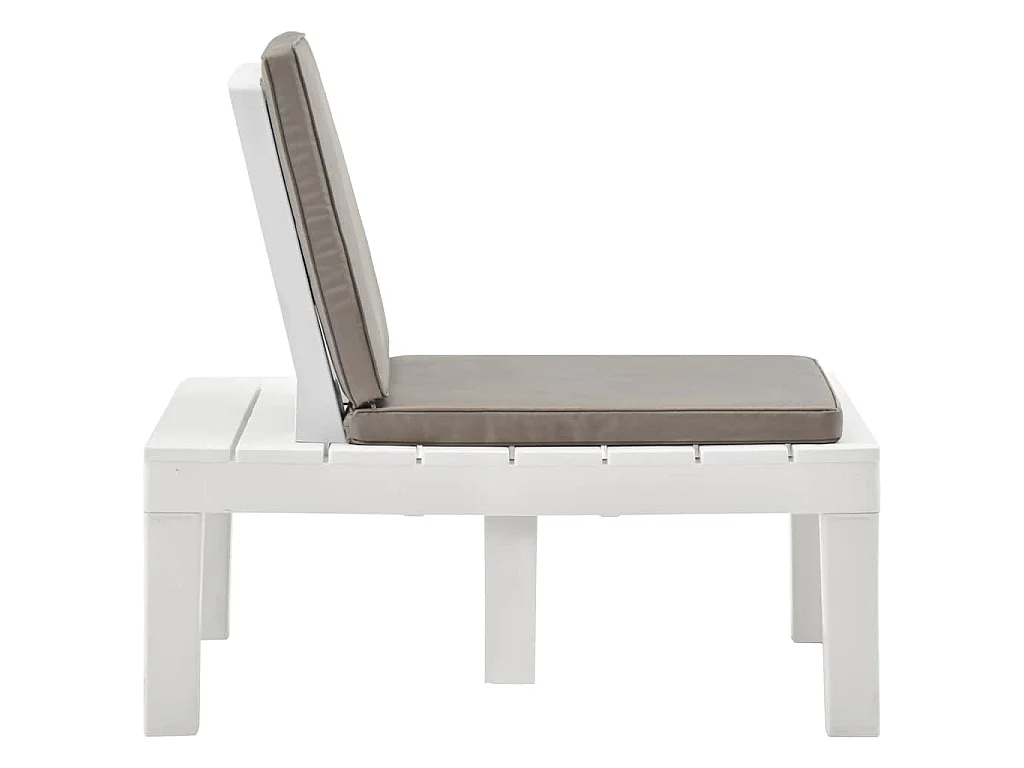 Cadeira lounge de jardim com almofadão plástico branco